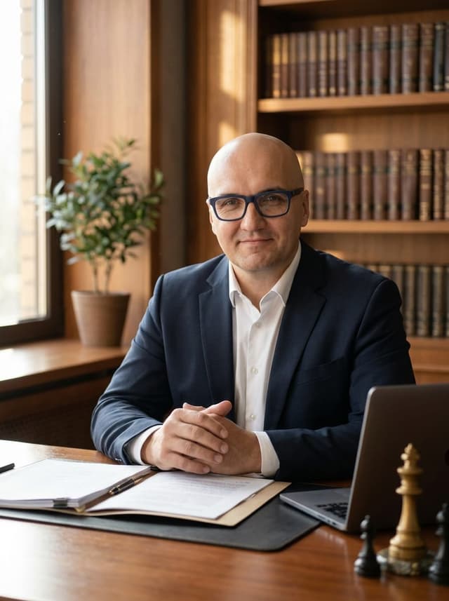 Артём Сысуев за рабочим столом с материалами дела